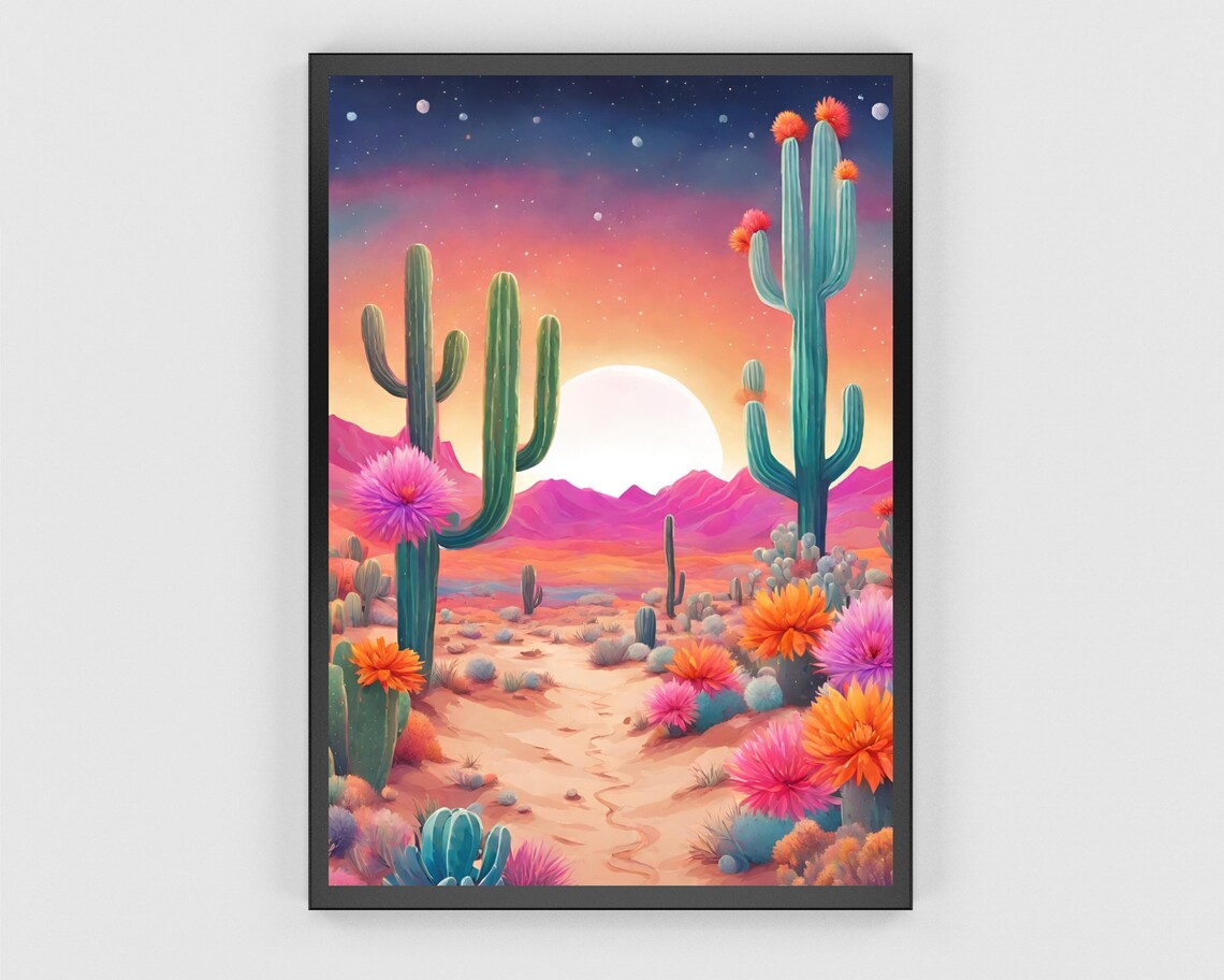 Cactus Botanical Retro Mexican Wall Art Print - Image 3