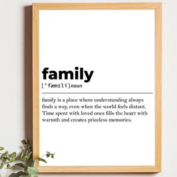 Family Definition Print Wall Art Prints Quote Print Family Wall Decor Minimalist Print Modern Wall Print Definition Family Art