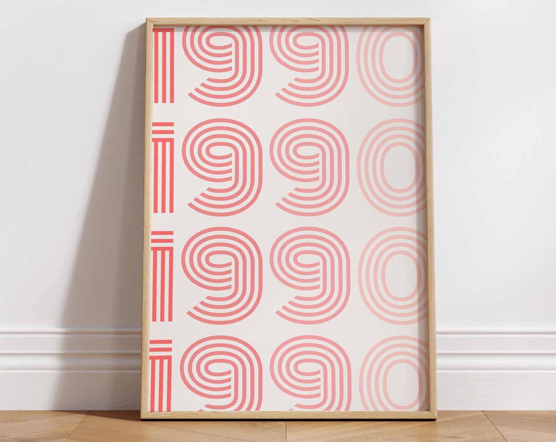 Custom Year Print, Personalised Anniversary Year