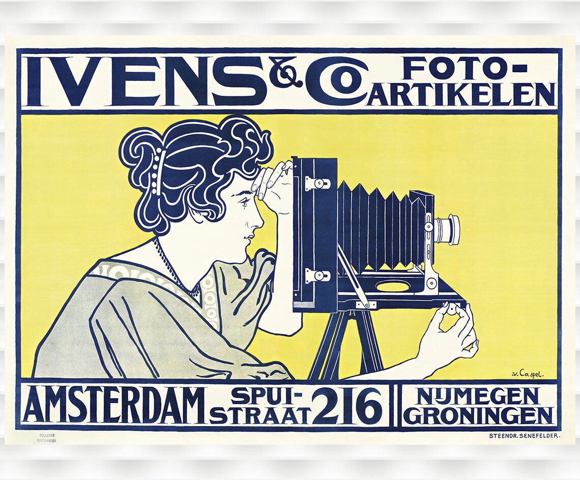 Ivens Co Foto Artikelen Amsterdam Art Nouveau Vintage Camera Poster