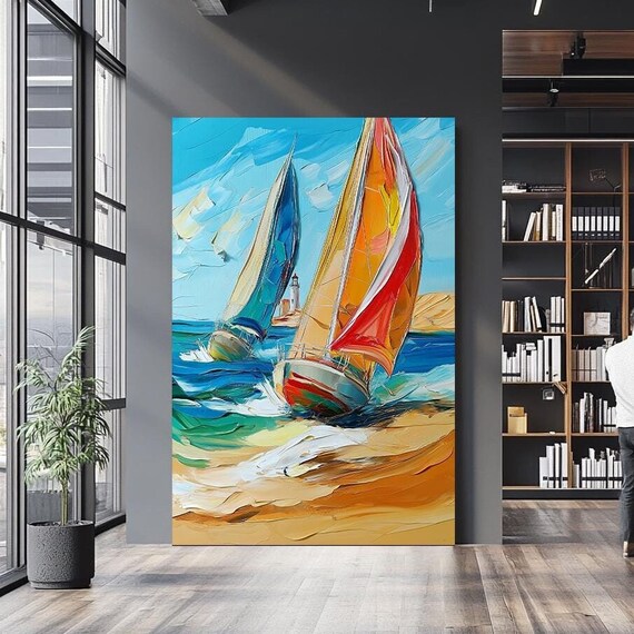 Colorful Sailing Boats Wall Art Vibrant Nautical Decor For Coastal Homes