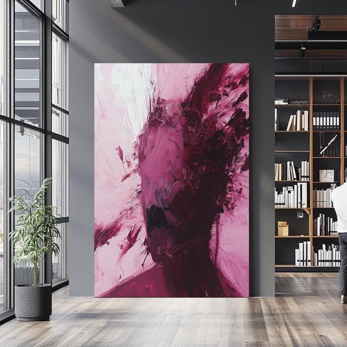 Magenta Pink Abstract Impasto Texture Bold Modern Art Poster