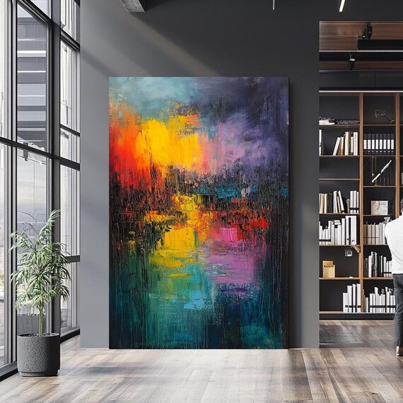 Colorful Art Abstract Art Modern Purple Orange Print Contemporary Abstract Wall Decor Modern Art Minimalist