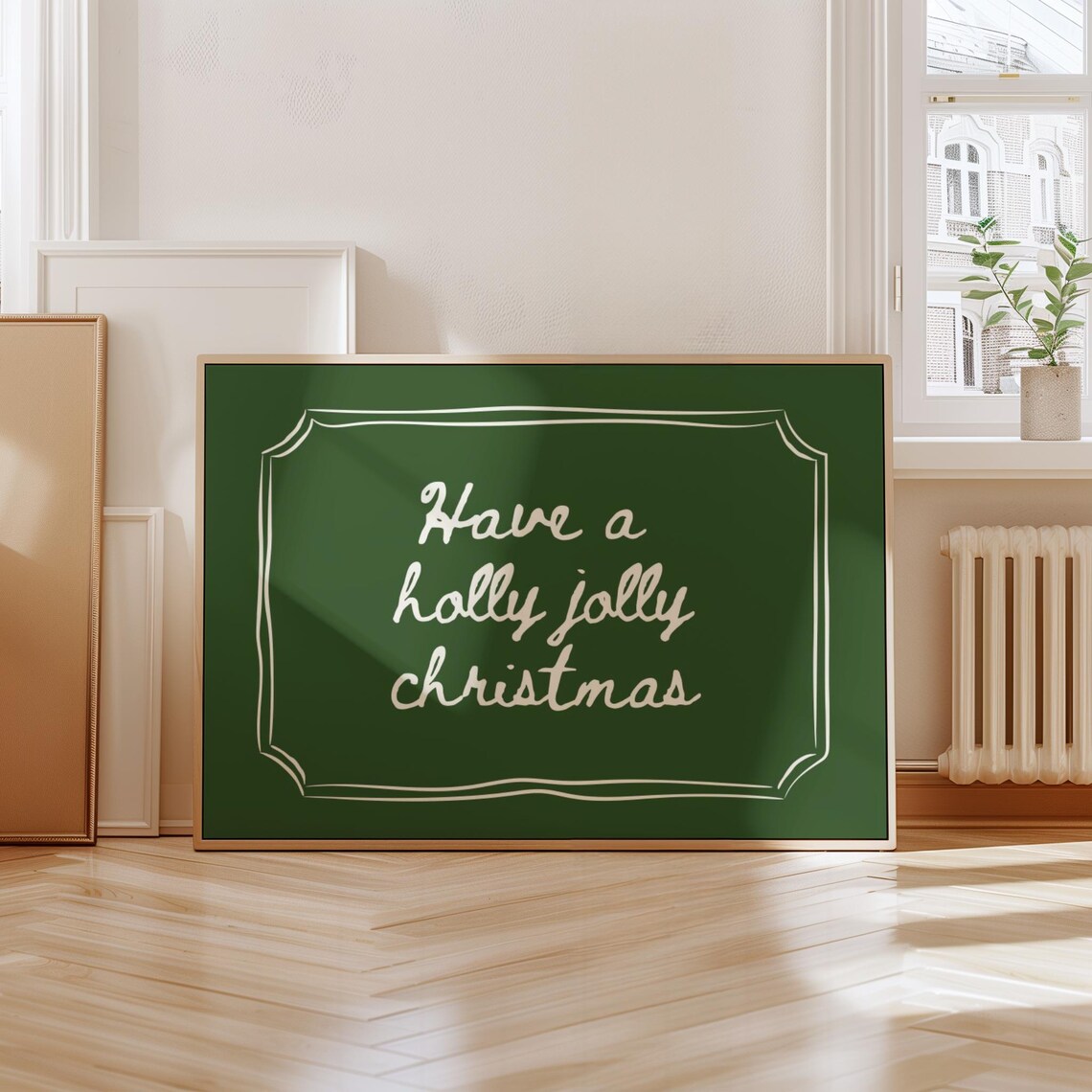 Merry Christmas Minimalist Green Quote Art Print - Image 2