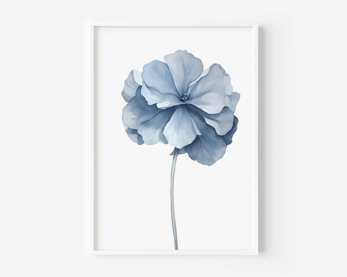 Watercolor Hydrangea Art Print, Modern Coastal - Image 2