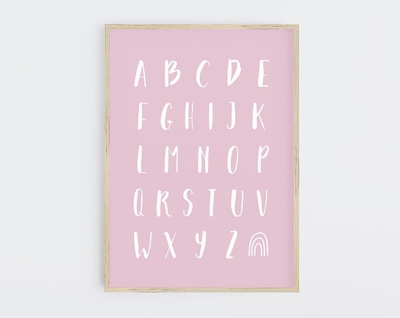 Girls Room Alphabet Instant Wall Decor Nursery Decor Wall Art Boho Decor Alphabet Poster Girls Play Room