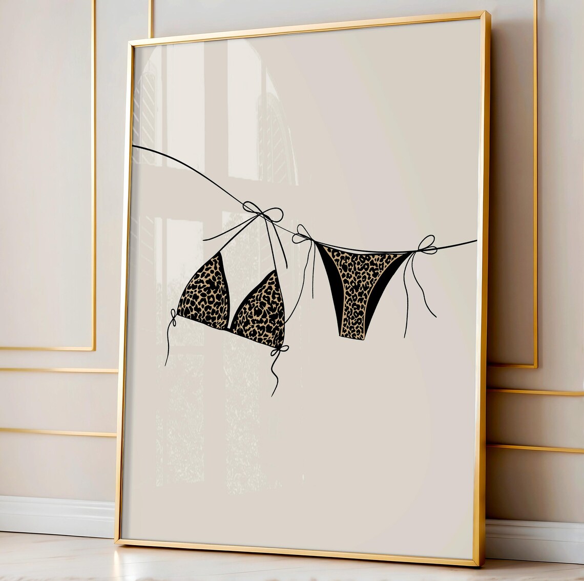 Leopard Bikini Print, Beachy Neutral Wall Art - Image 4