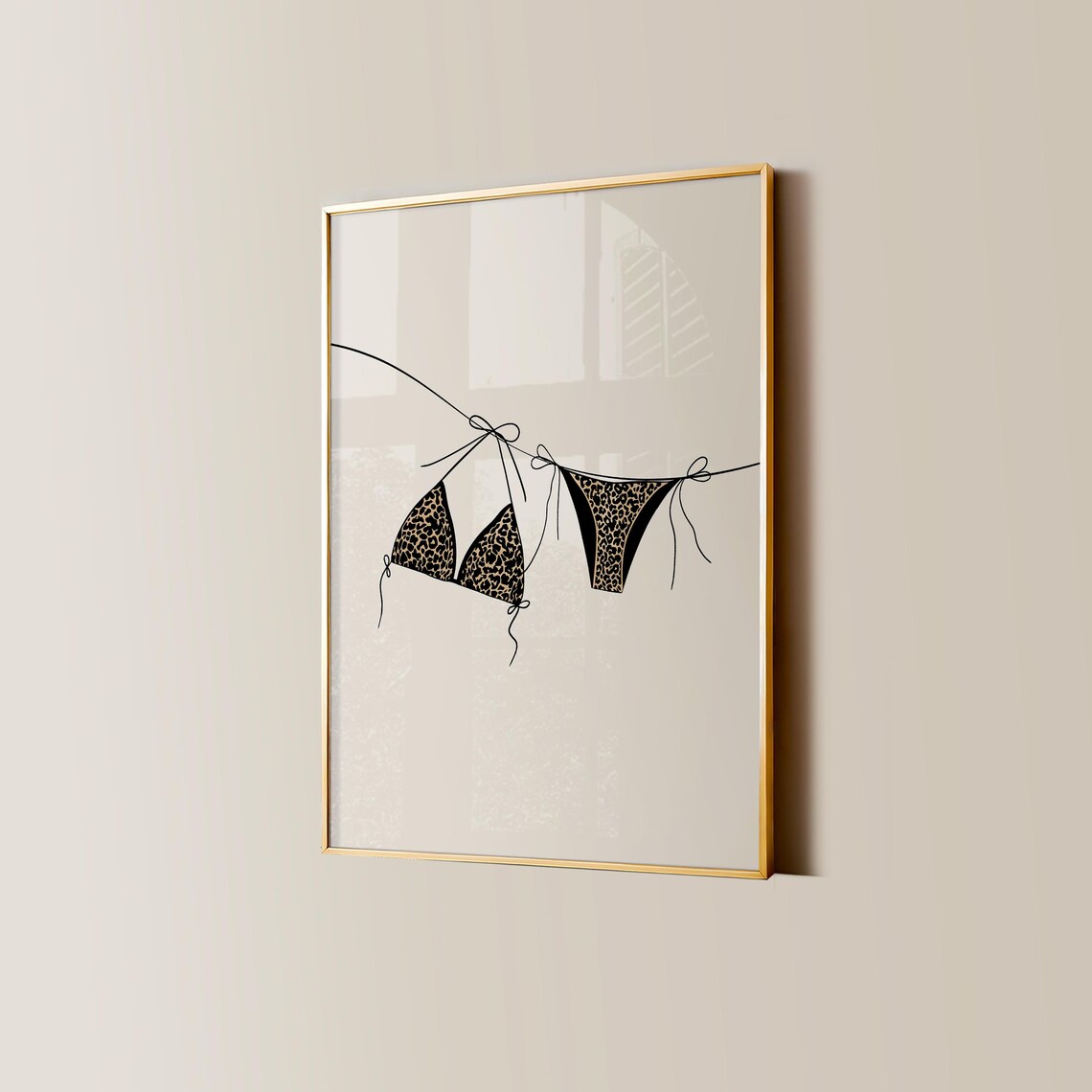 Leopard Bikini Print, Beachy Neutral Wall Art - Image 3