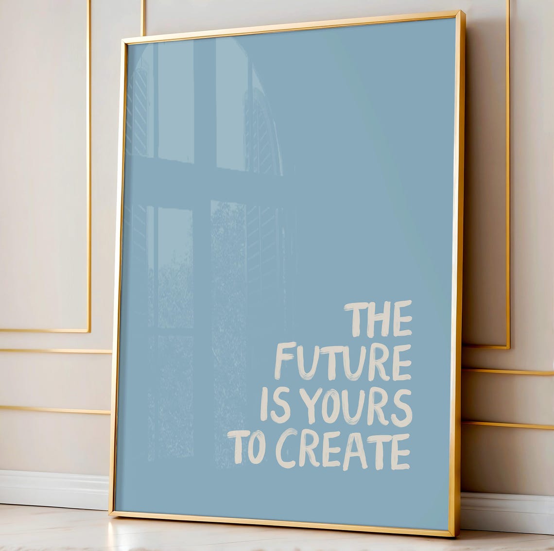 Blue Inspirational Print Trendy Light Blue Maximalist Print Positive Quotes Apartment Decor Aesthetic Room Decor Motivational Poster