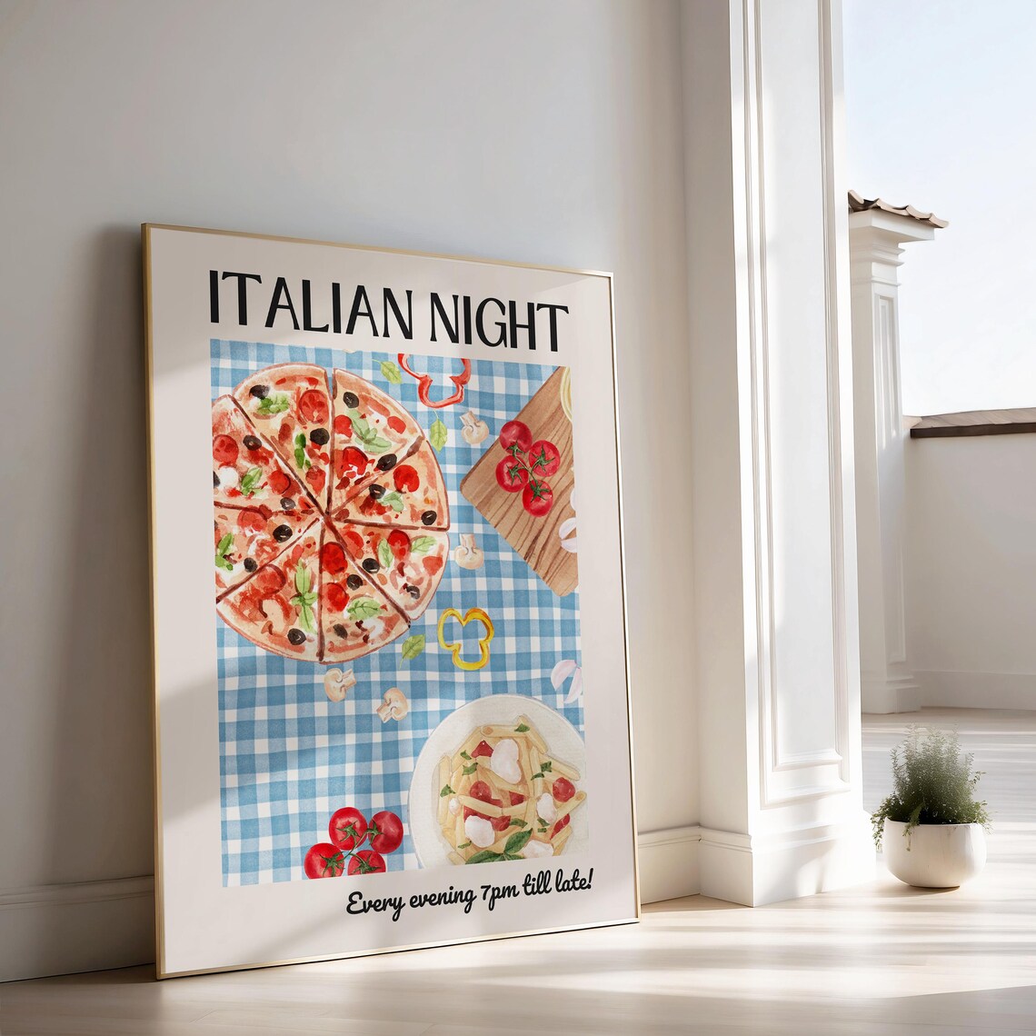 Italian Food Print, Pizza Pasta Kitchen Wall Art - Image 2