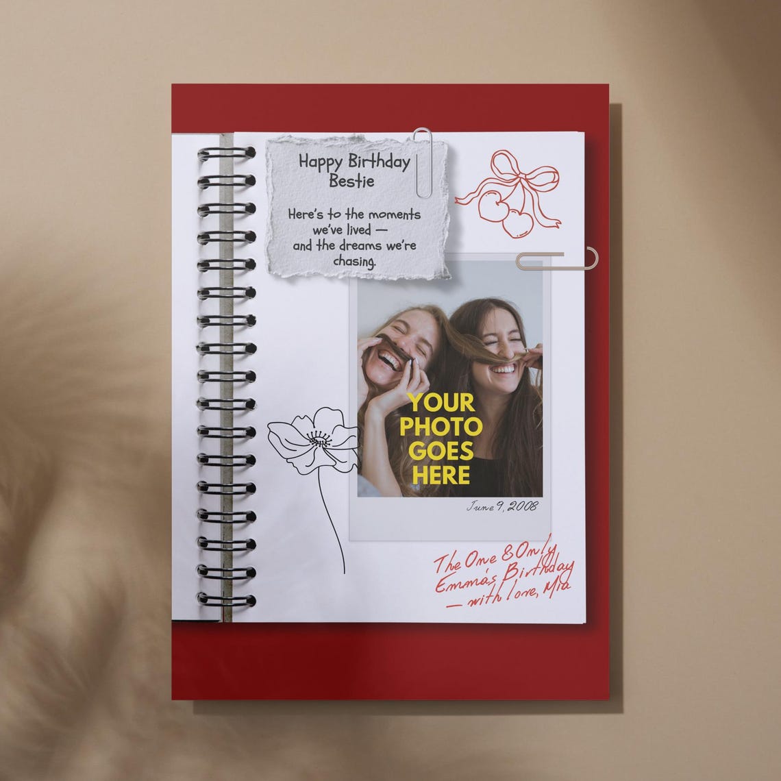 Custom Birthday Photo Collage Personalized Gift With Name Date