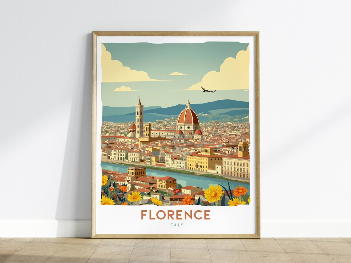 Florence Italy Vintage Travel Poster, Renaissance City