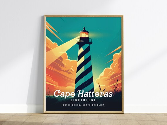 Cape Hatteras Lighthouse Outer Banks North Carolina Sunset Poster