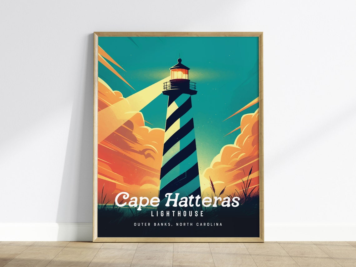 Cape Hatteras Lighthouse Outer Banks North Carolina Sunset Poster
