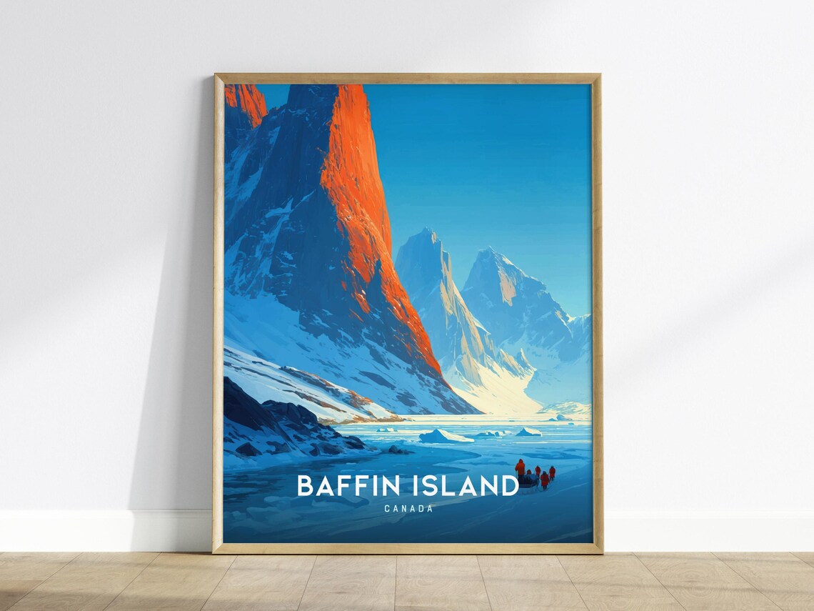Baffin Island Canada Arctic Sunset Mountain Peaks Travel Poster