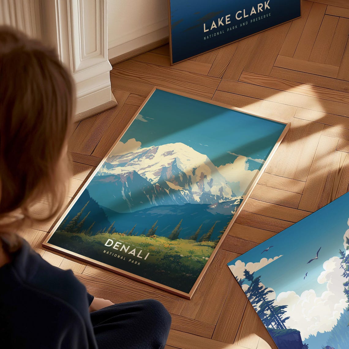 Denali National Park Alaska Snow Capped Mountain Peak Poster - Image 2