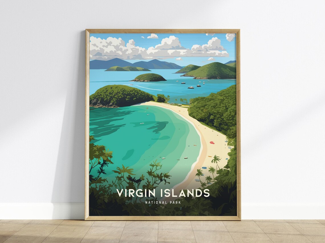 Trunk Bay Travel Poster, Virgin Islands National Park