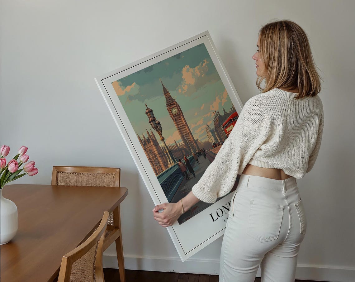 London Retro Travel Poster Art Print, England UK - Image 5