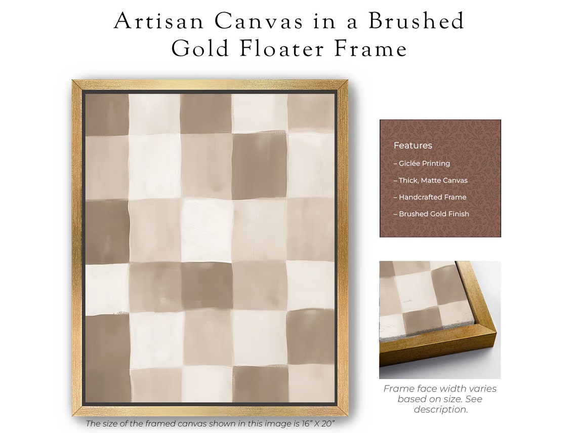 Framed Modern Checkered Art Print Framed Modern Neutral Art Print Framed Neutral Pattern Framed Modern Art Framed Minimalist Artwork - Image 4