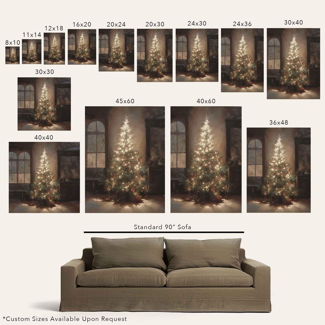 Vintage Christmas Tree Art Print, Winter Holiday - Image 2