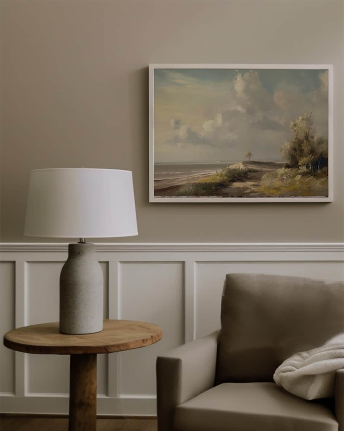 Vintage Coastal Seascape, Abstract Farmhouse Art Print - Image 5