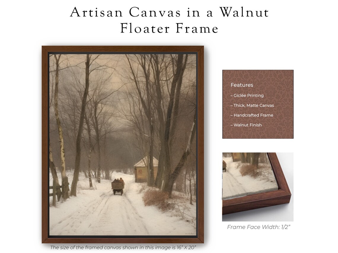 Vintage Winter Path Painting, Moody Landscape Art Print - Image 5