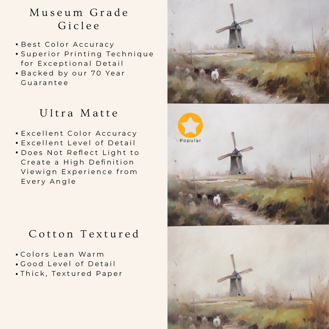 Neutral Landscape Vintage Farmhouse Art Print - Image 2