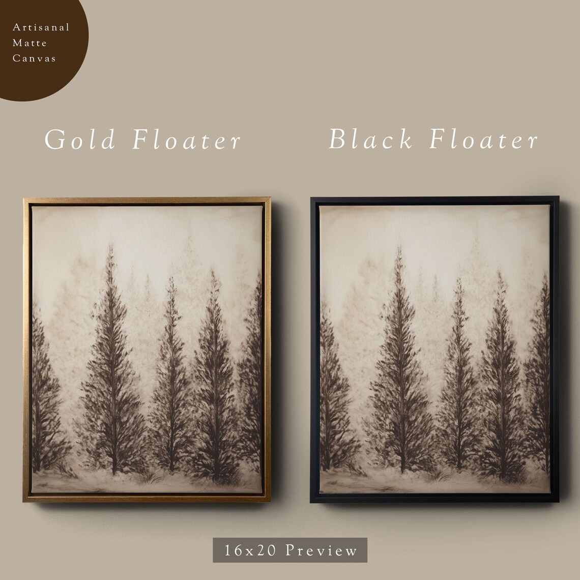 Antique Pine Trees, Vintage Winter Forest Art Print - Image 5