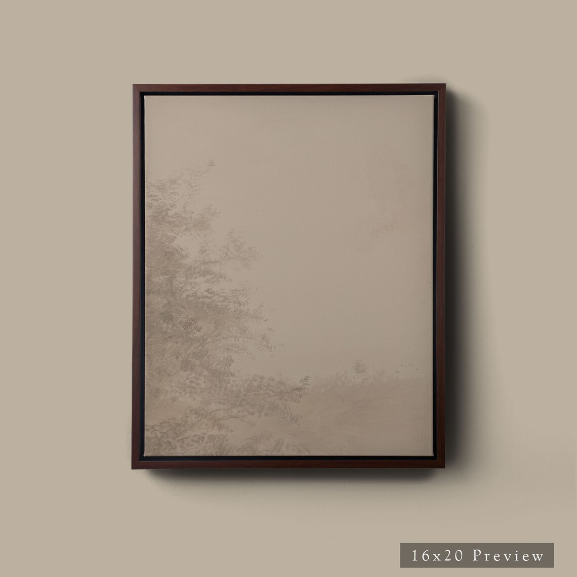 Sepia Abstract Landscape Faint Foliage Along Left Edge Poster - Image 4