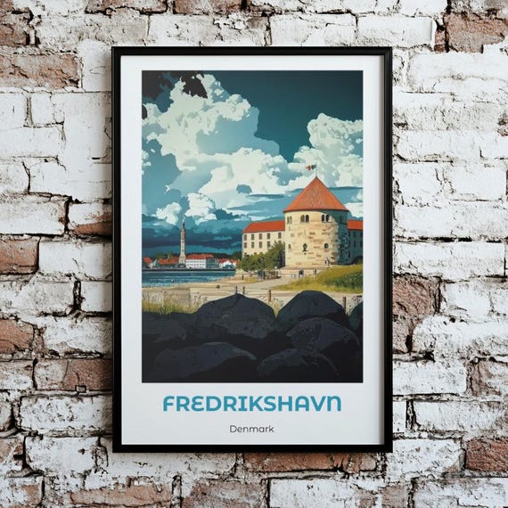 Fredrikshavn Travel Poster Classic Minimalist Design European City Wall Art Home Or Office Decor