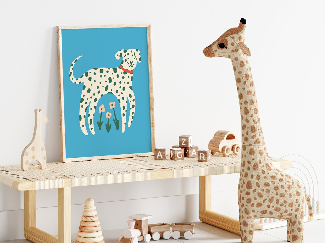 Dalmatian Retro Animal Kids Art Print, Playroom Decor - Image 2