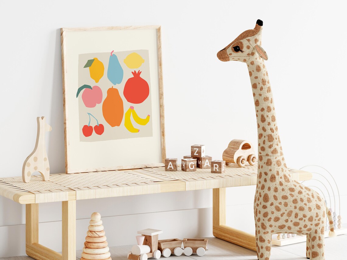 Tutti Frutti Kids Room Fruit Poster, Matisse Style - Image 3