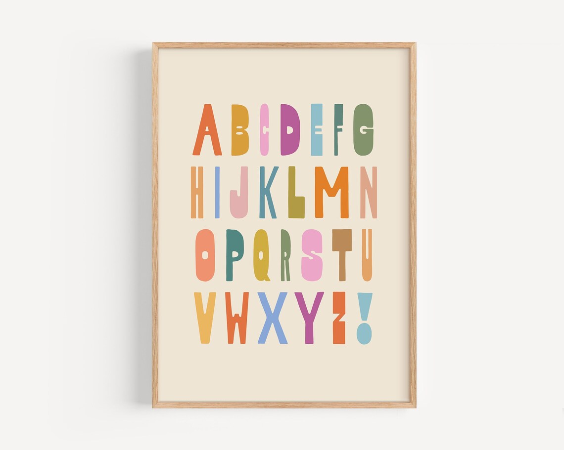Alphabet Kids Retro Modern Typography Art Print - Image 5