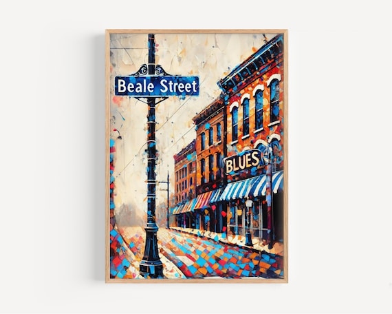 Memphis Beale Street Blues Colorful Tennessee Urban Art Print