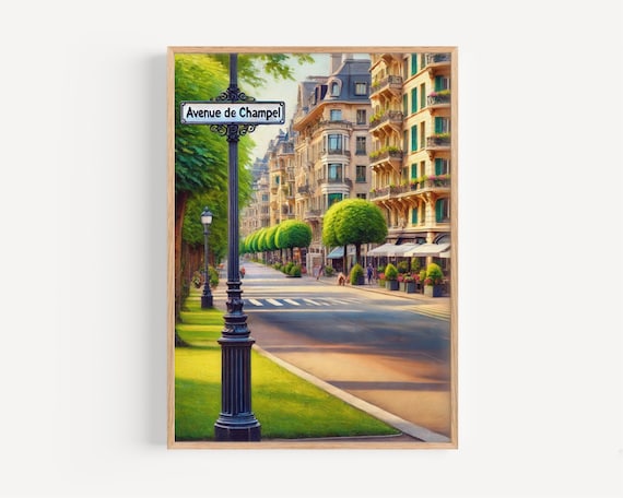 Avenue de Champel Geneva Elegant Tree Lined Street Scene Poster