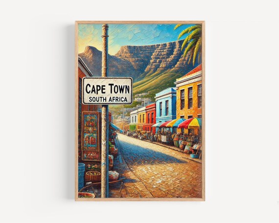 Cape Town South Africa Colorful Street Painting Travel Poster