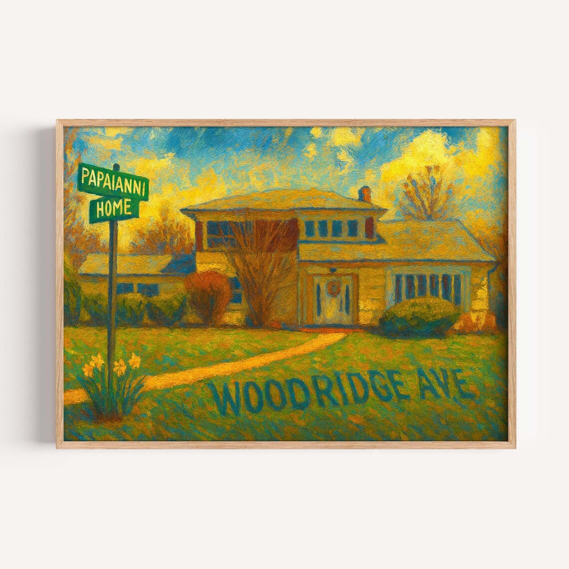 Custom Family Home Portrait Painted House Real Estate Art Poster