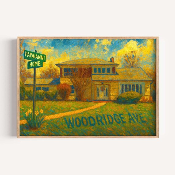 Custom Family Home Portrait Painted House Real Estate Art Poster