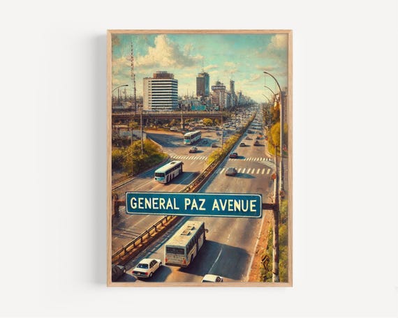 Buenos Aires Street Sign Art General Paz Avenue Travel Print
