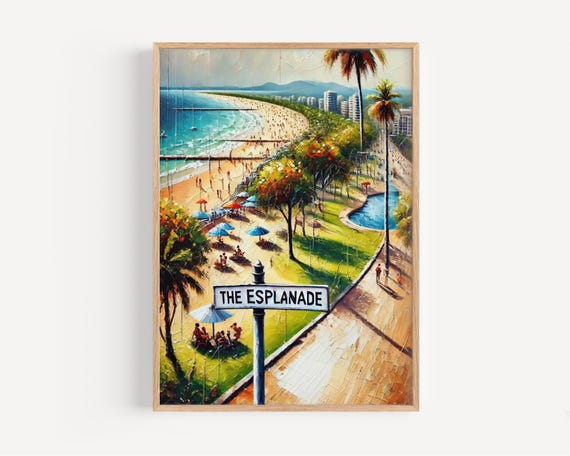 Melbourne Esplanade Wall Art Print Travel Poster Australia Gift Housewarming Decor Home
