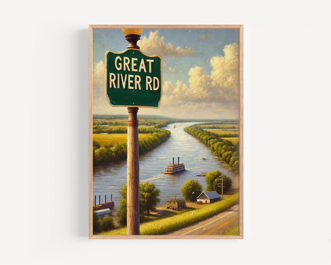Great River Road Travel Poster, Mississippi Route