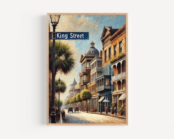 Charleston Sc King Street Print South Carolina Travel Poster