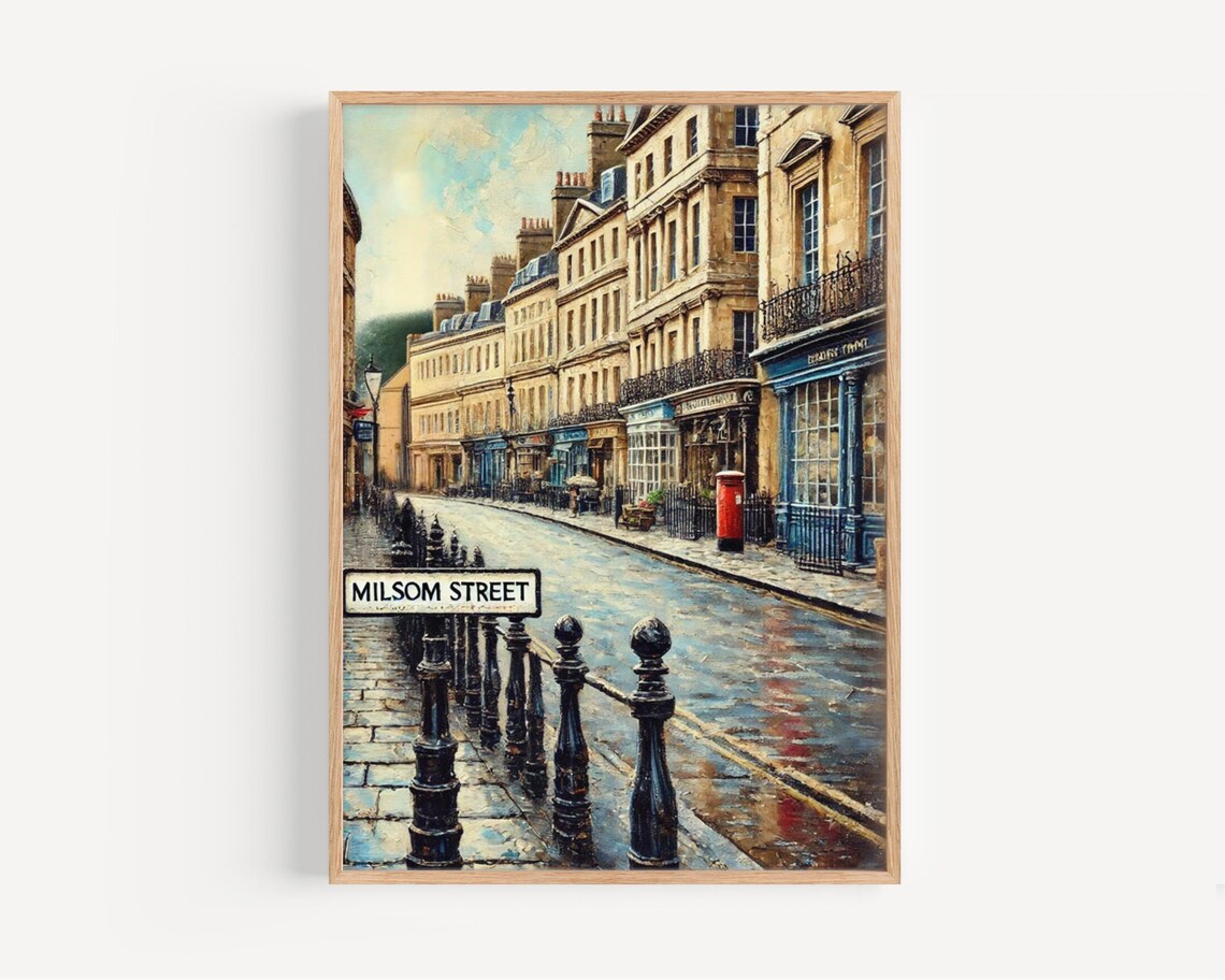 Milsom Street Travel Poster, Bath England