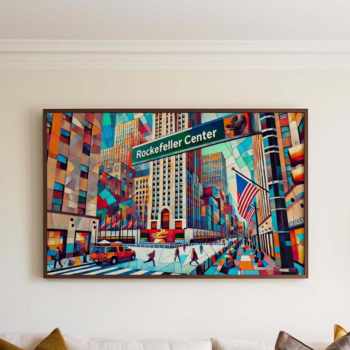 Rockefeller Center Manhattan Geometric New York Cityscape Poster