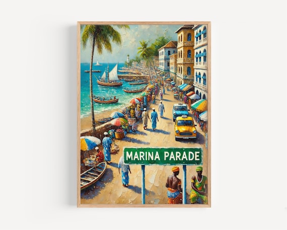 Banjul Gambia Art Print, Marina Parade Street Scene