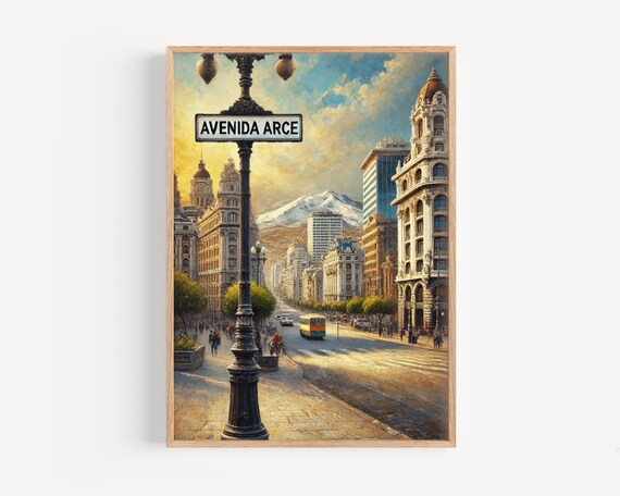 La Paz Bolivia Cityscape Print Avenida Arce Street Sign Wall Art