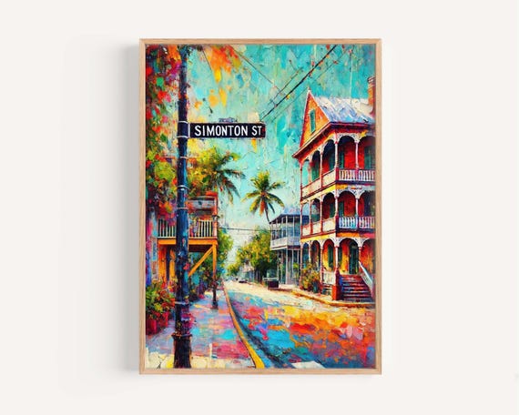 Simonton Street Art Print Key West Florida Travel Poster