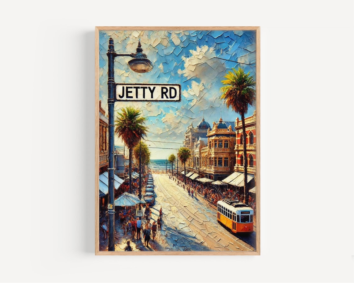 Glenelg Jetty Road Vintage Travel Poster