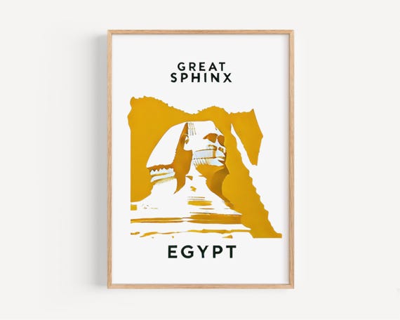 Egypt Great Sphinx Wall Art Print Travel History Home Decor Gift College Dorm Artwork Housewarming Present