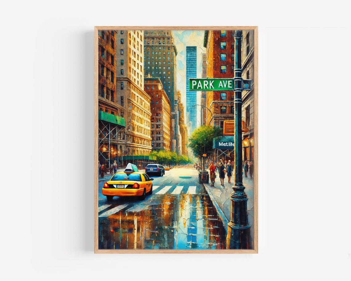 Park Avenue Art Print Manhattan Travel Poster New York Artwork